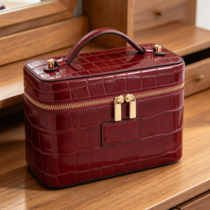 Crocodile Leather Vanity Makeup Case