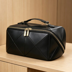 Large Open Flat Travel Makeup Bag with Handle