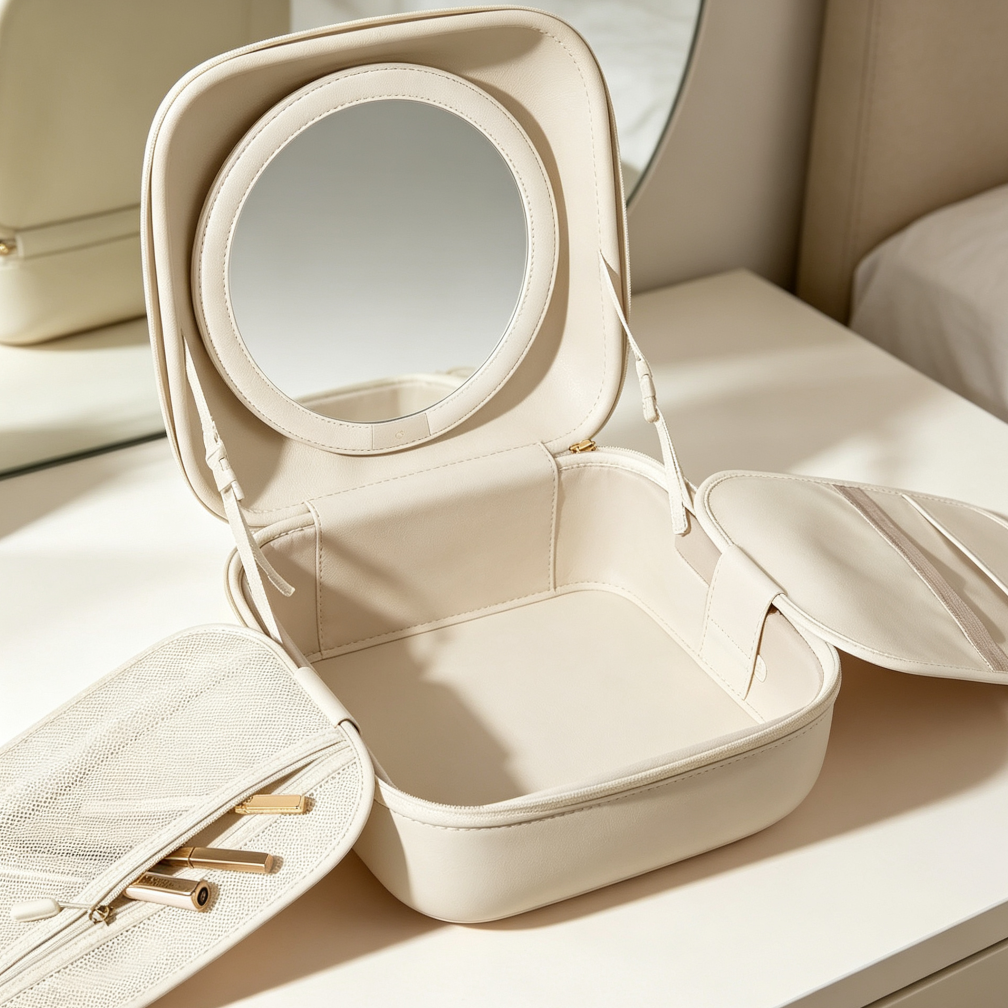 LED Mirror Travel Makeup Train Case Waterproof - Image 2