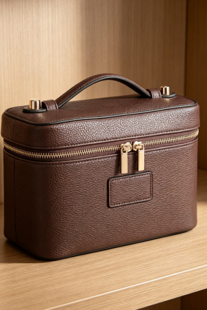 Leather Cosmetic Vanity Case Travel Organizer