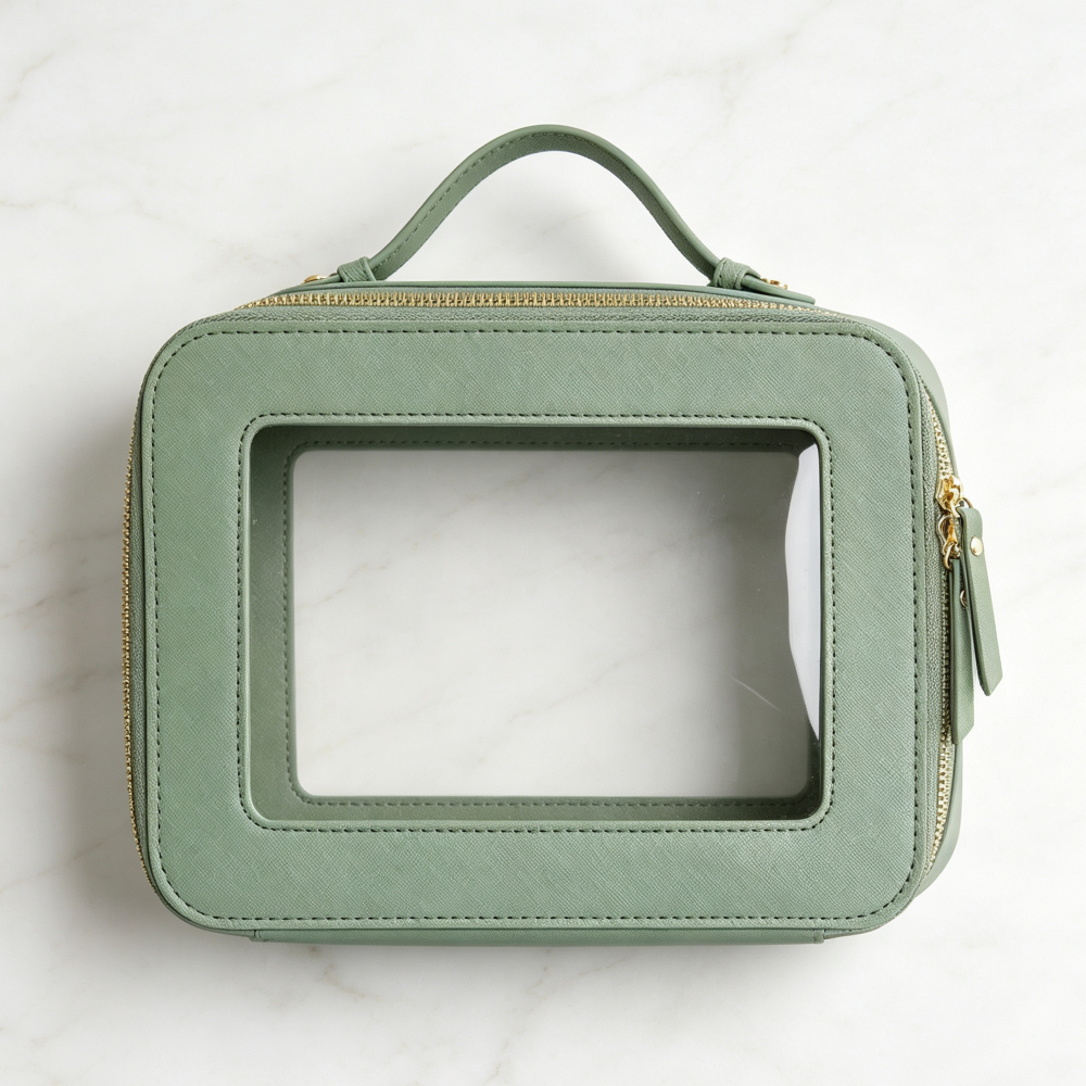 Clear Mahjong Tile Makeup Bag with Handle - Image 2