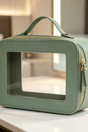 Clear Mahjong Tile Makeup Bag with Handle