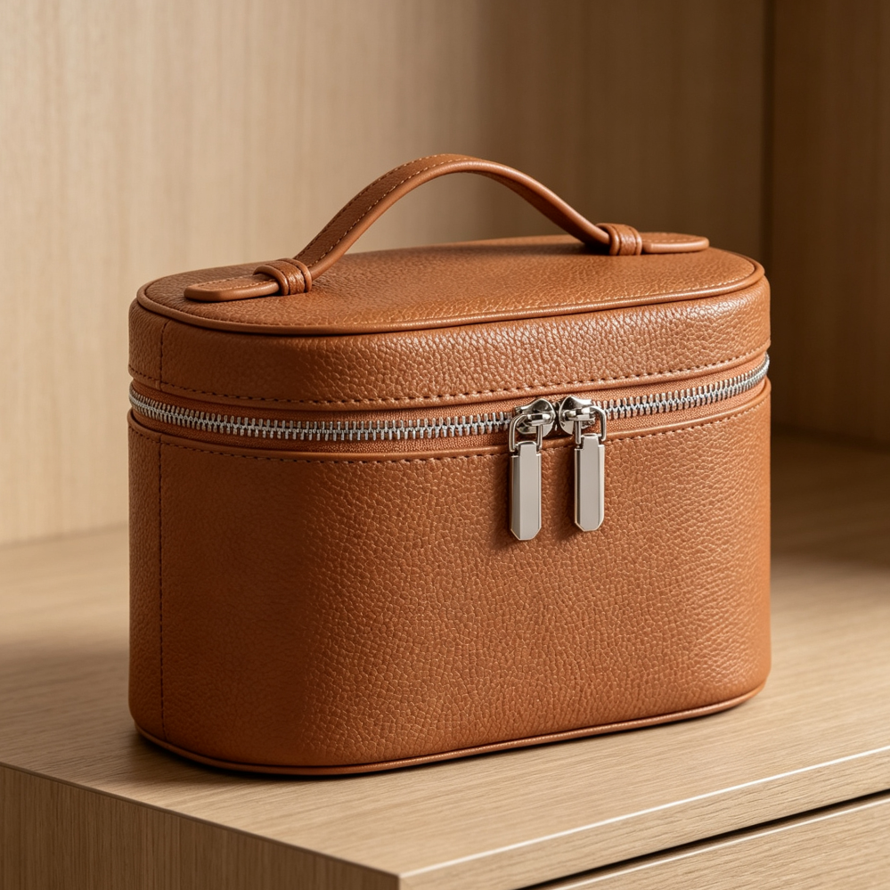 Portable Cosmetic Organizer Bag with Compartments - Image 2