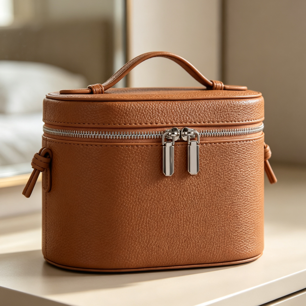 Portable Cosmetic Organizer Bag with Compartments