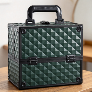 Makeup Train Case with Trays Dividers Lockable