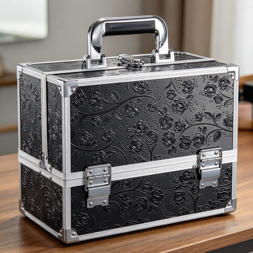 3-Tray Makeup Case with Mirror Locking