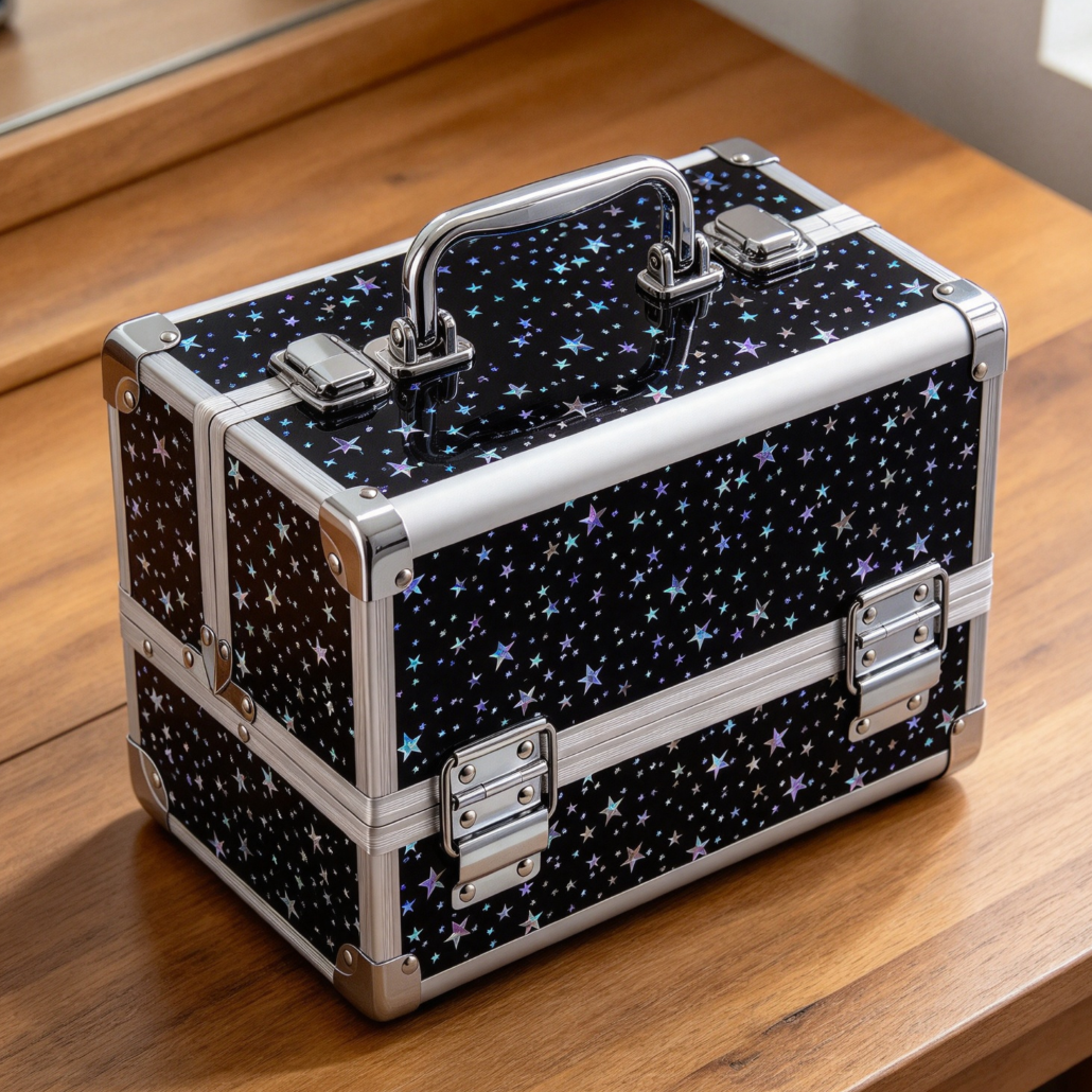 Portable 2-Tray Makeup Train Case - Image 2