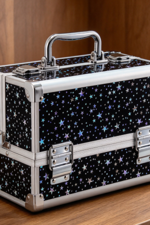 Portable 2-Tray Makeup Train Case