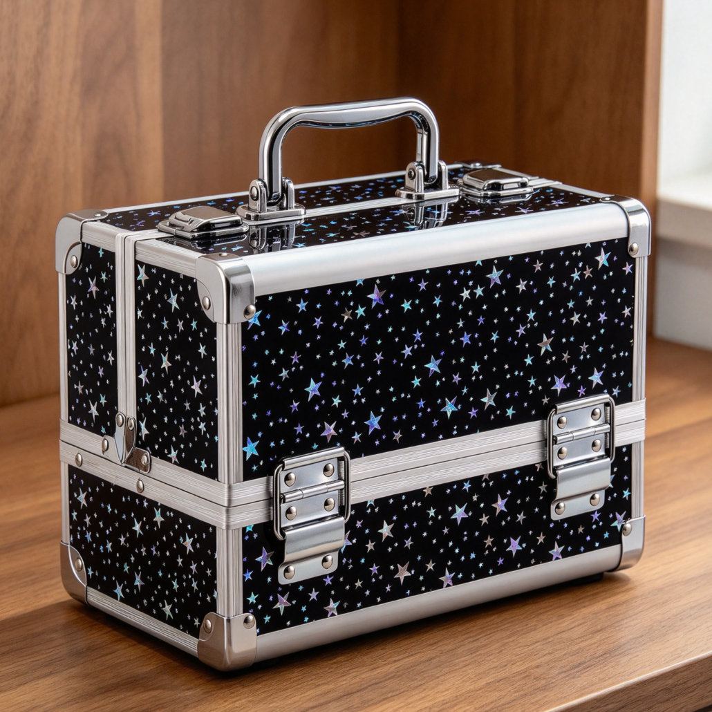 Portable 2-Tray Makeup Train Case