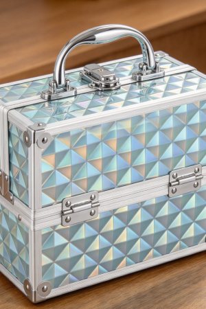 Lockable Makeup Organizer Case with Trays