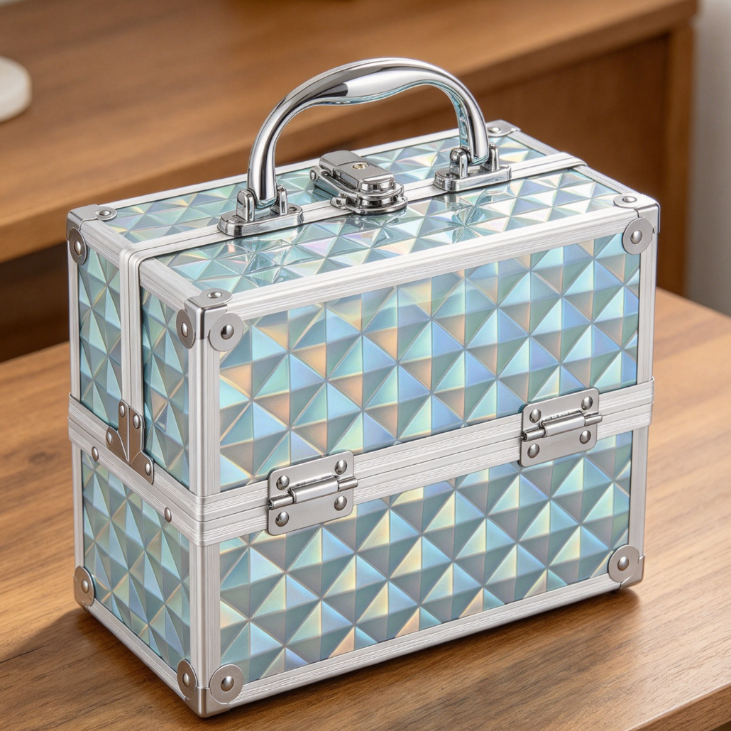 Lockable Makeup Organizer Case with Trays