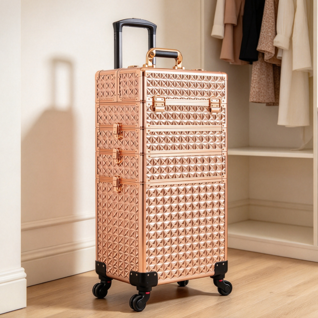 5-in-1 Aluminum Rolling Makeup Trolley Case - Image 2