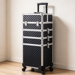 4-in-1 Rolling Makeup Train Case with Key
