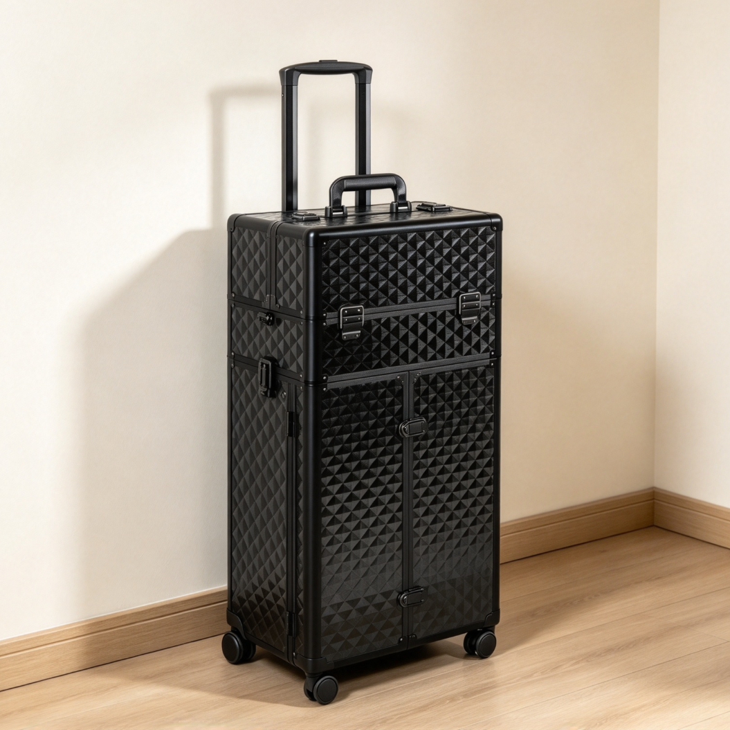 3-in-1 Rolling Makeup Train Case with Drawers