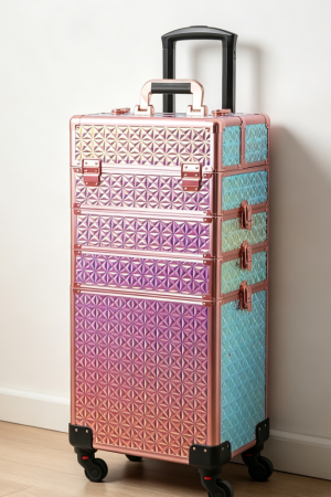 4-in-1 Portable Aluminum Makeup Trolley Cart