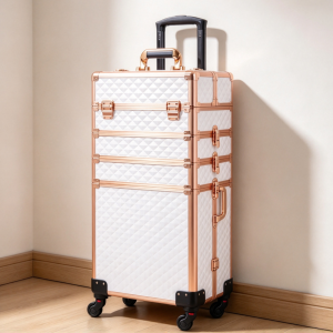 4-in-1 Rolling Makeup Train Case with Key
