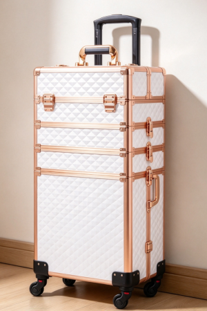 4-in-1 Rolling Makeup Train Case with Key